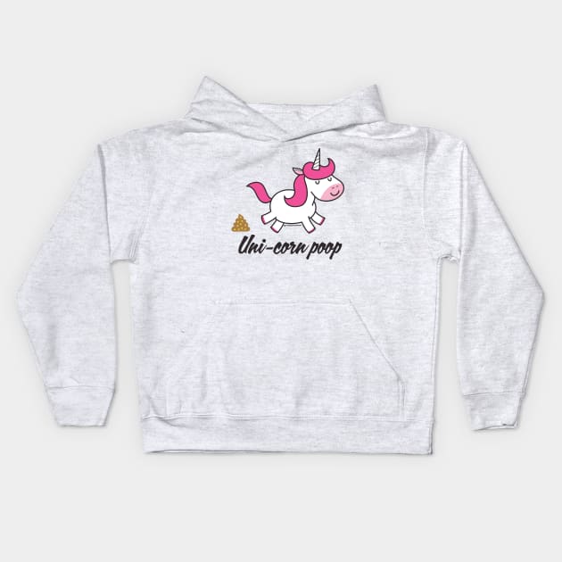 UNICORN POOP Kids Hoodie by toddgoldmanart